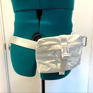 Athlete white crossbody bag/Fanny pack.